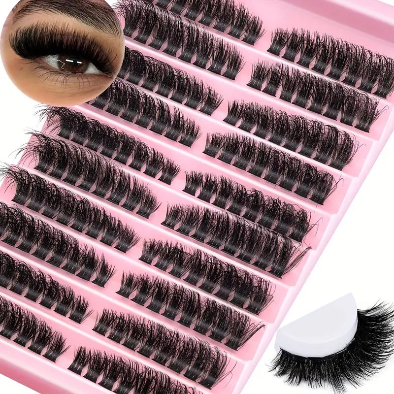 3D Voluminous False Eyelashes Segmented Clusters