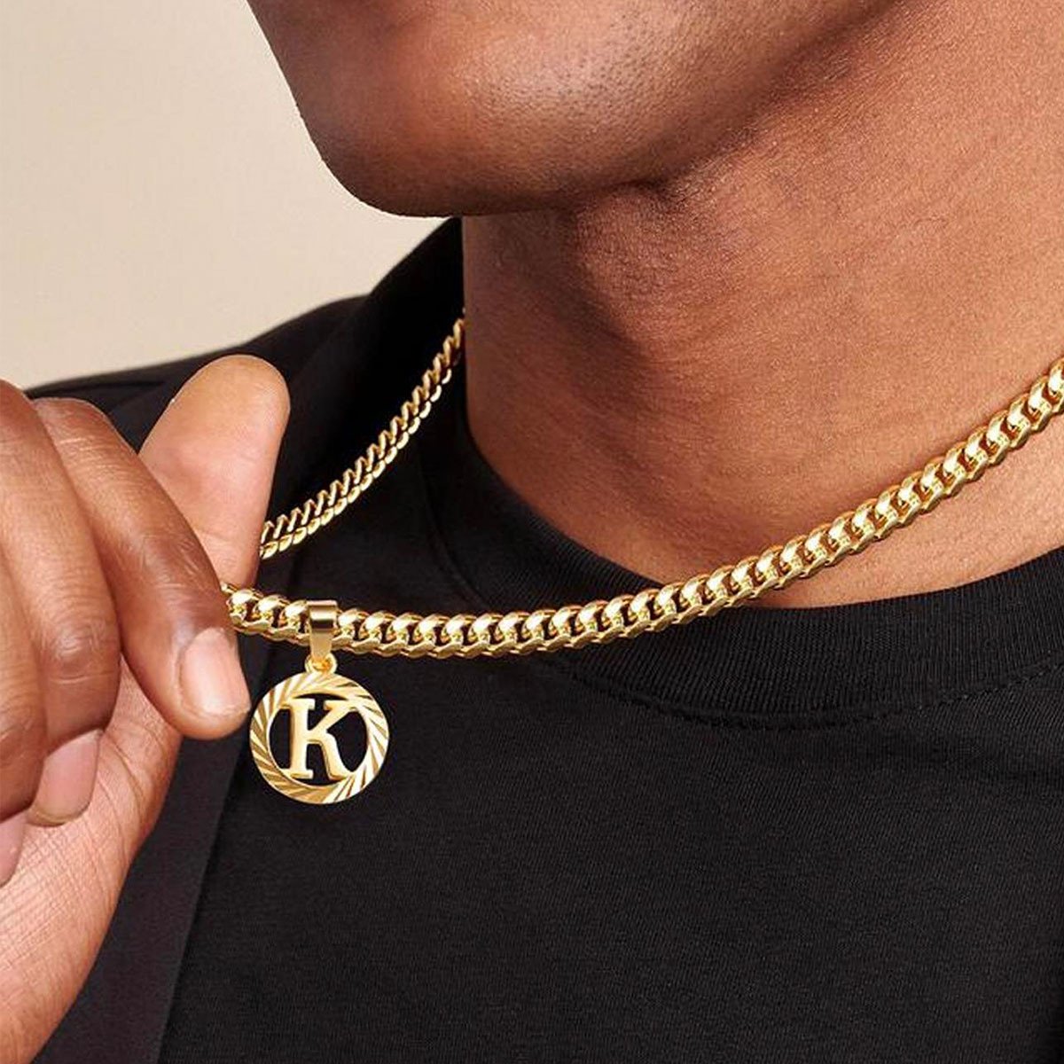 Hollow Letter Pendant Necklace - Image 2