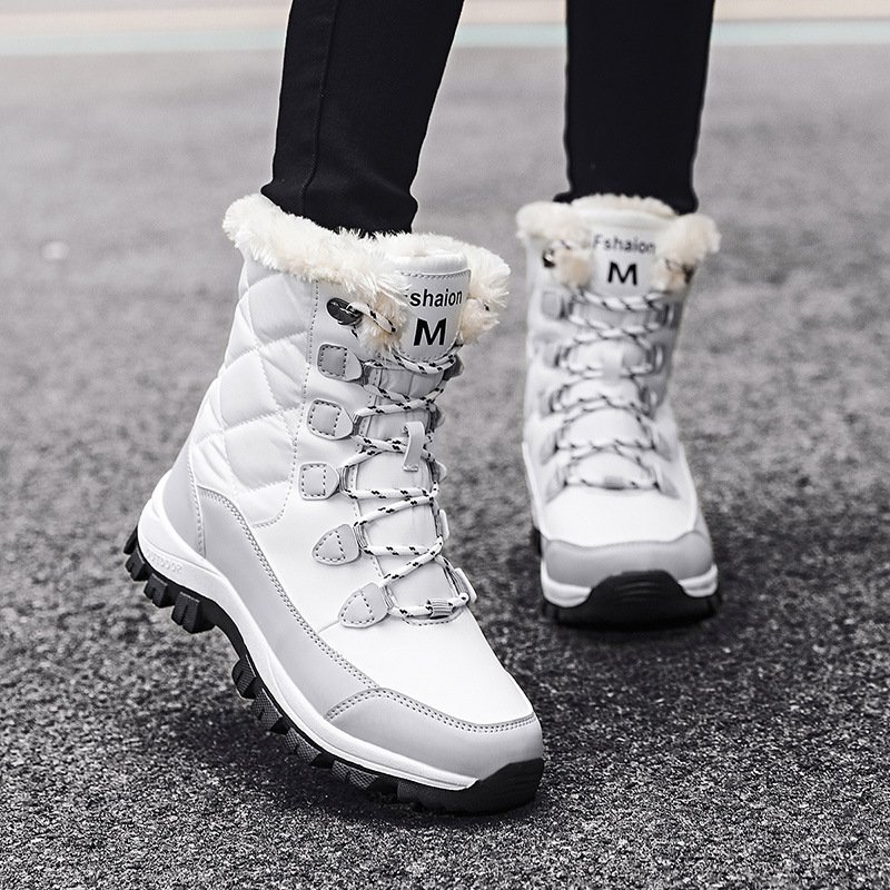Women Fleece Lined Winter Snow Boots High Top Warm Cotton Shoes - Image 4