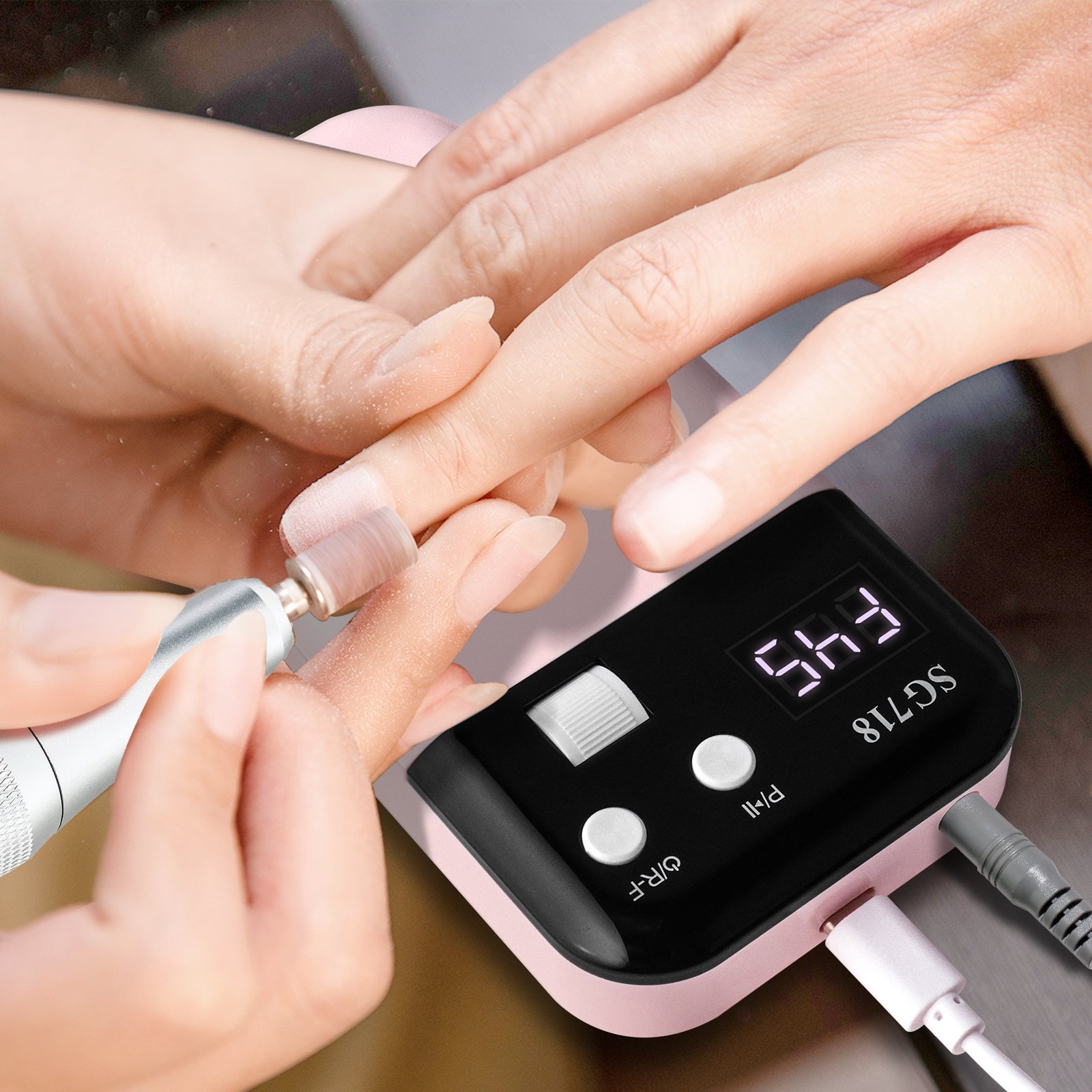 Rechargeable Nail Drill 45000 RPM - Electric Nail File For Shaping, Removing & Polishing Gel Nails-Lightweight & Easy To Use-Perfect For Home & Salon Manicure Pedicure - Image 3