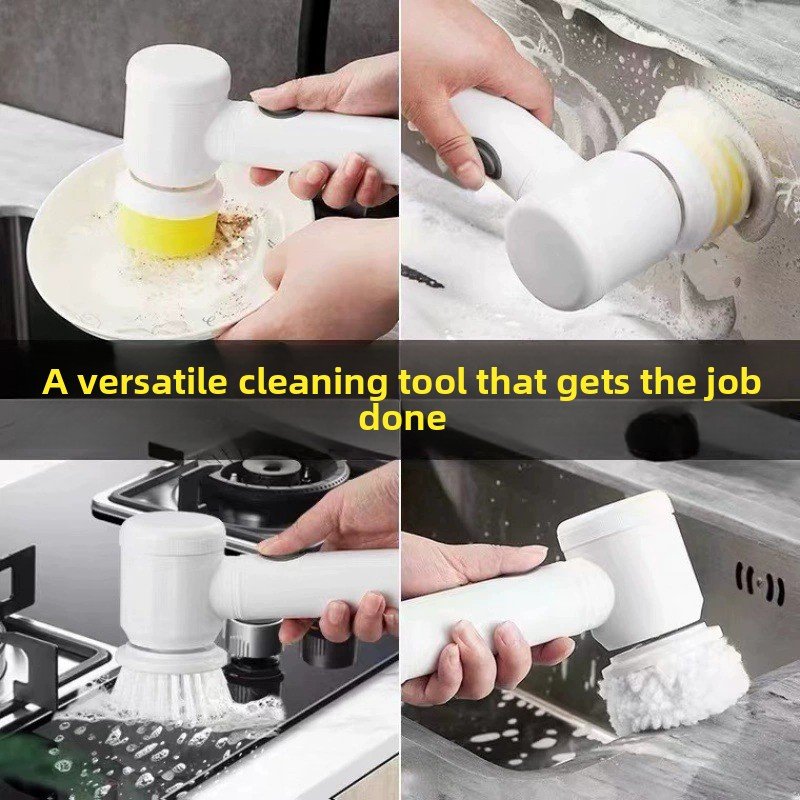 Handheld Electric Cleaning Brush with Multiple Brush Heads