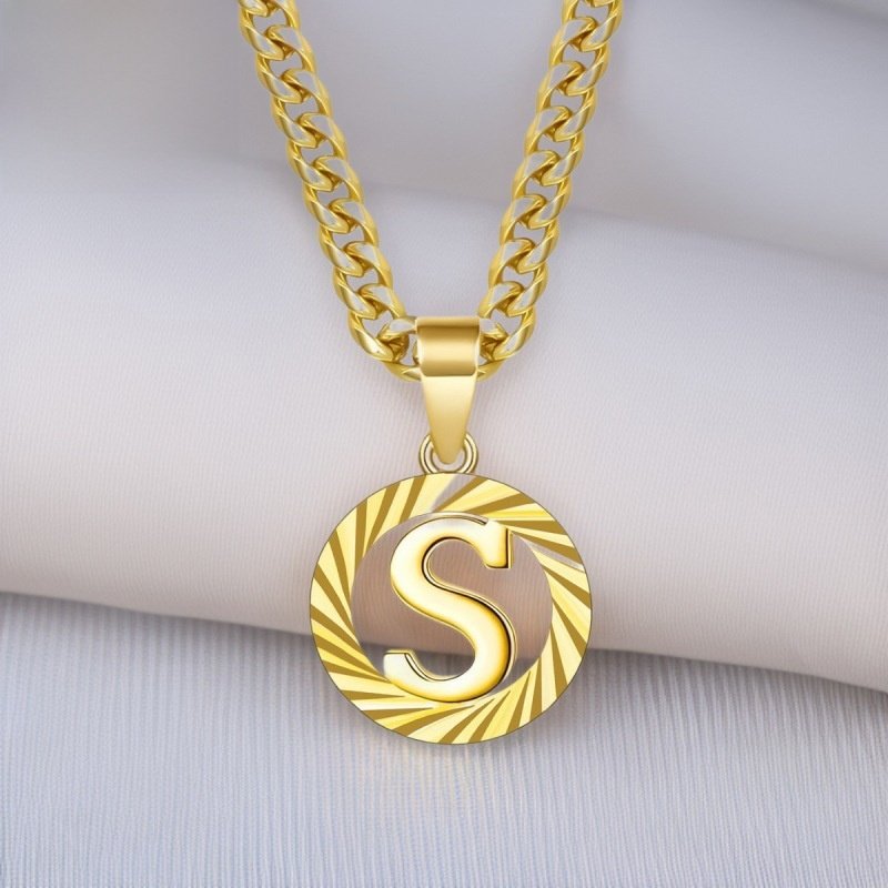 Hollow Letter Pendant Necklace - Image 5