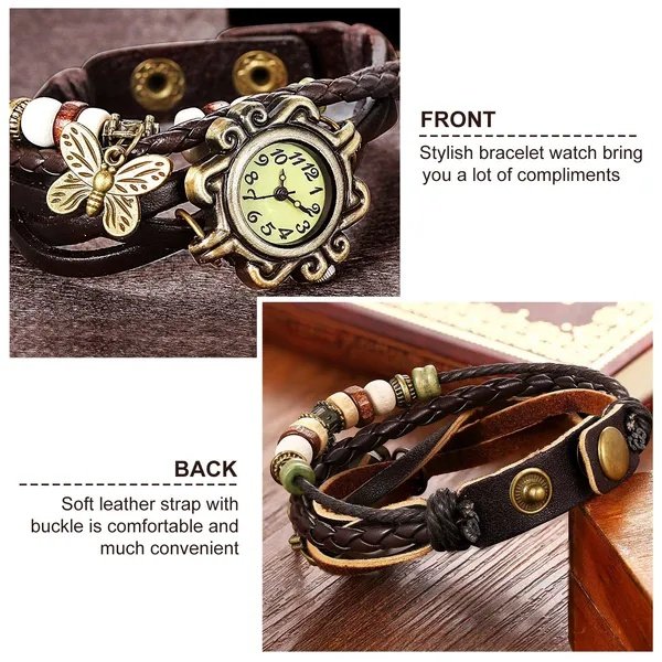 Vintage Women's Watch Bohemian Handmade Leather Watch - Image 2