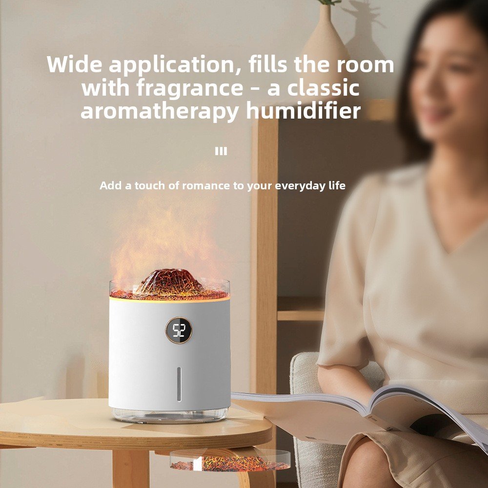 USB rechargeable aroma humidifier with flame effect - Image 2
