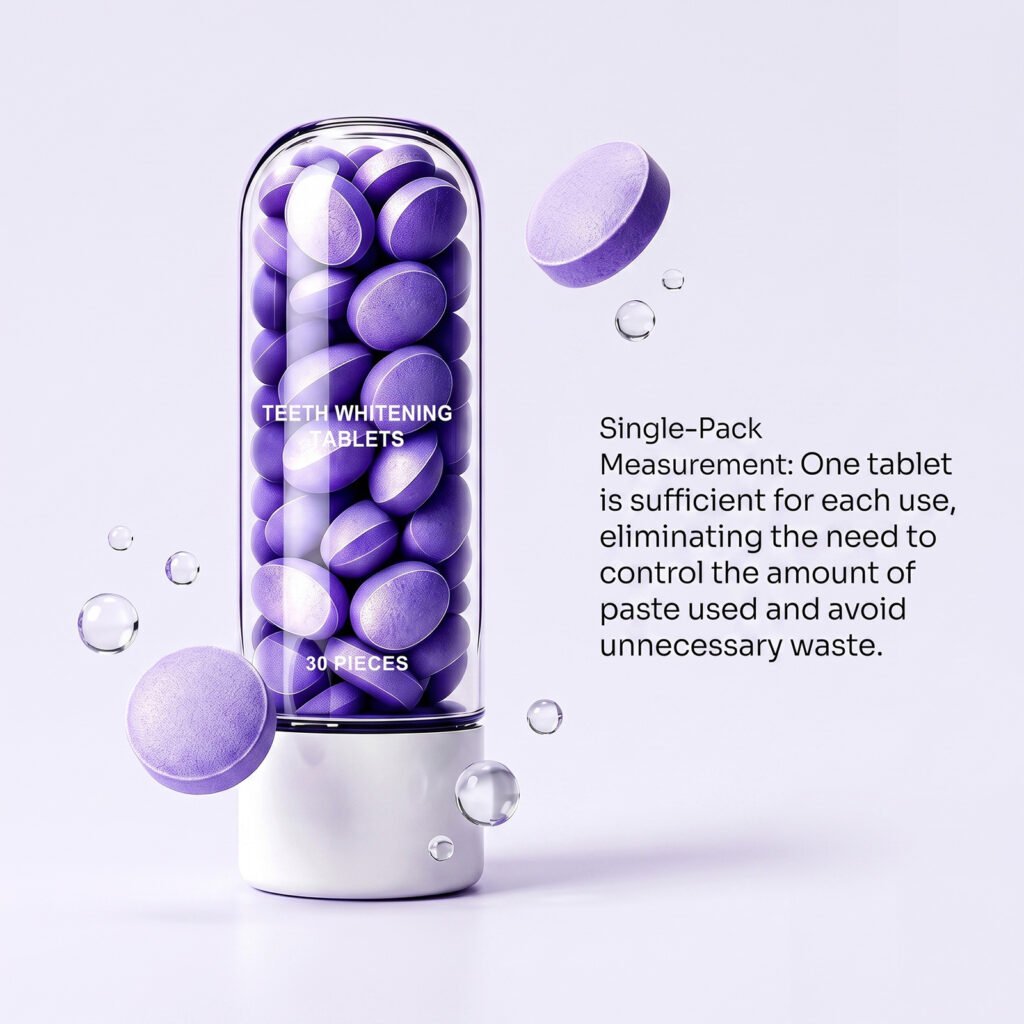 Purple Toothpaste Tablets for Teeth Cleaning and Fresh Breath