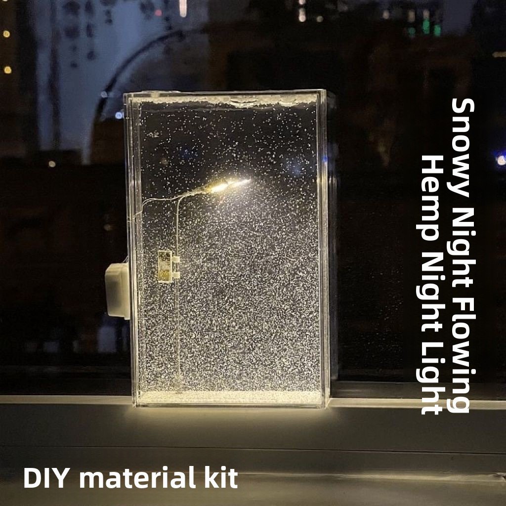 Snowy Night Flowing Night Light Snow Scene Street Light Handmade DIY Material Pack