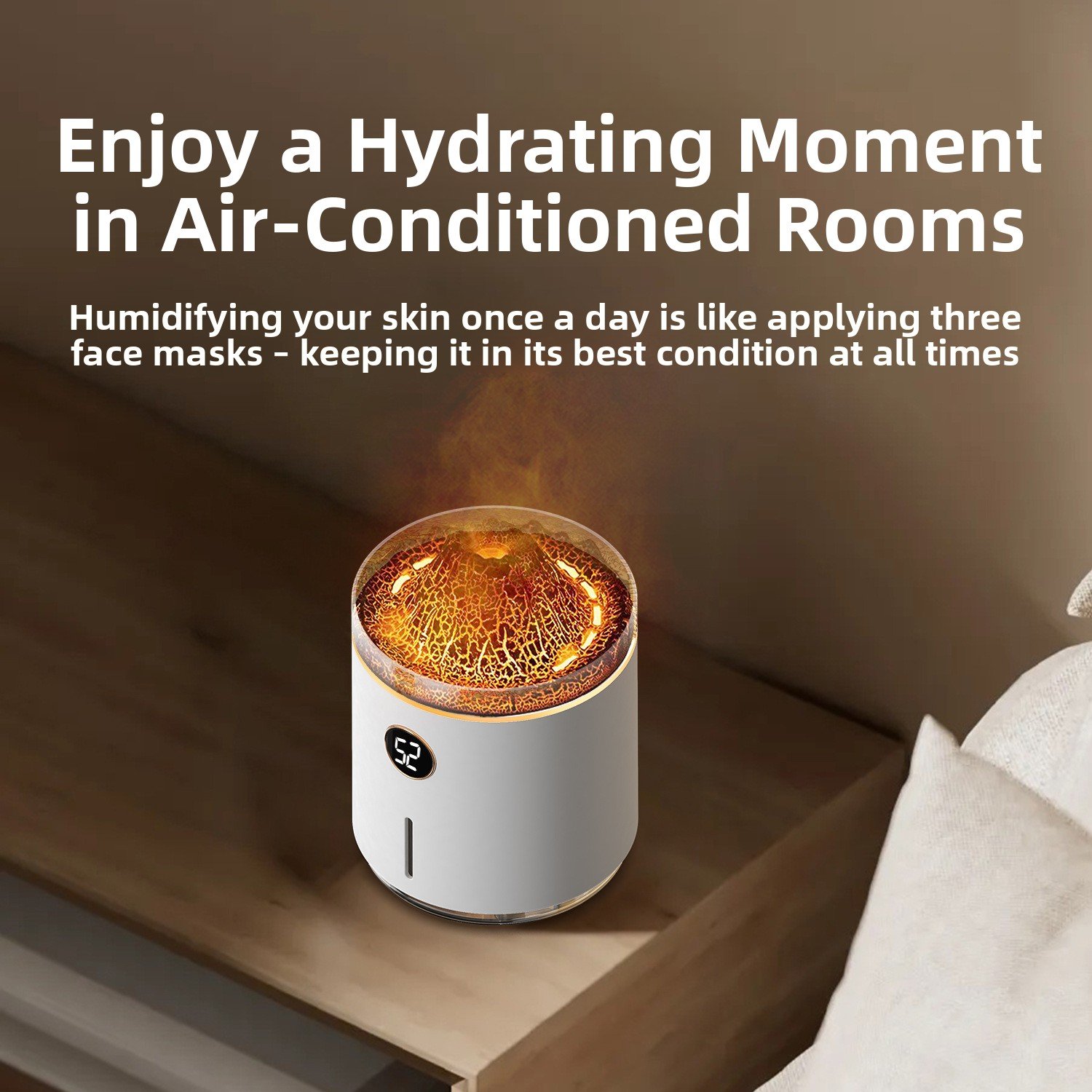 USB rechargeable aroma humidifier with flame effect - Image 4